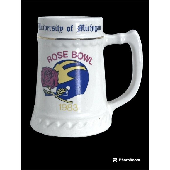 1982 Big Ten Champions UofM Michigan 1983Bowl Stein Mug Cup Schembechler